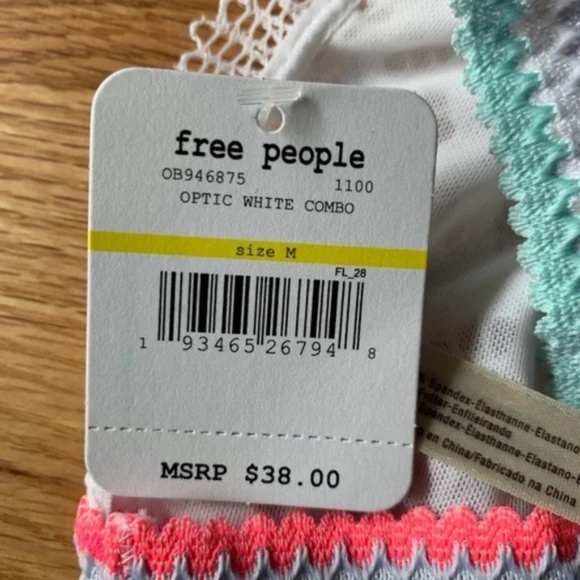 NWT Free People Colorblock Lace Bralette M - Picture 6 of 10